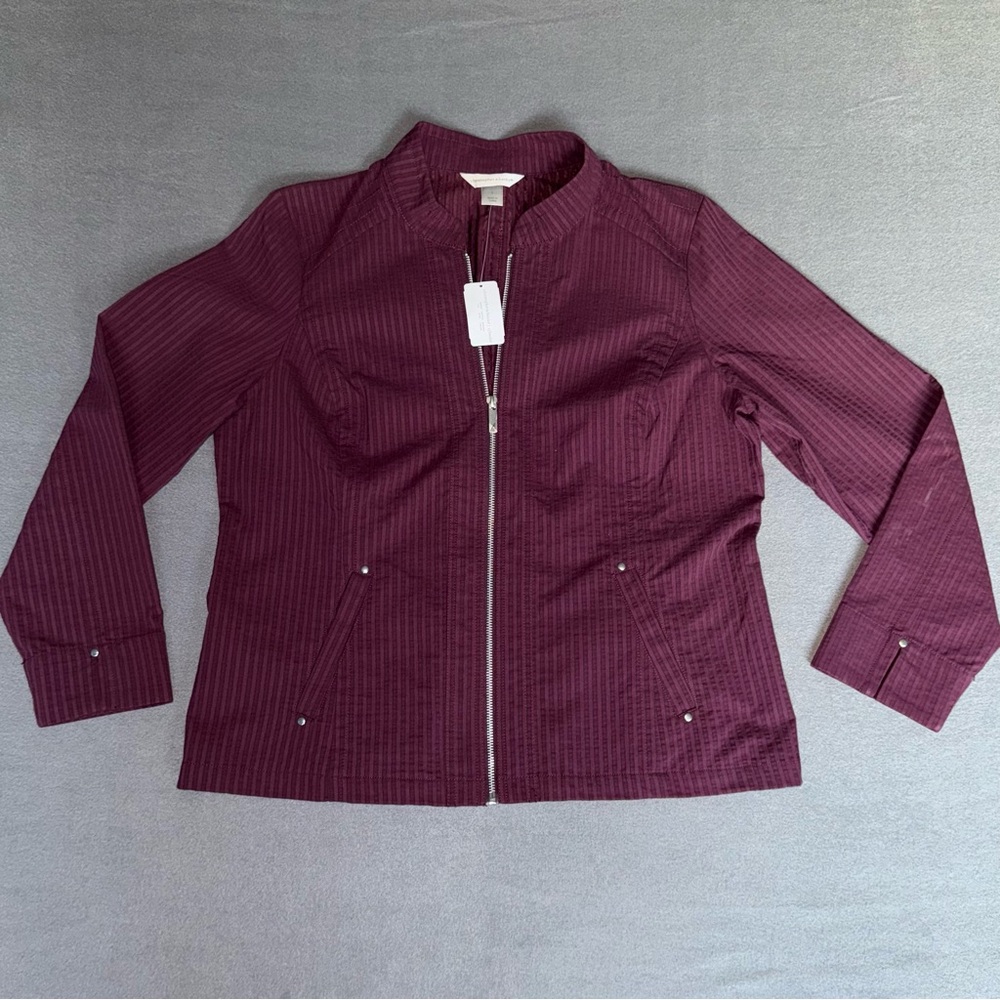 Christopher & Banks Purple Zip lightweight‎ Jacket Size Large New
